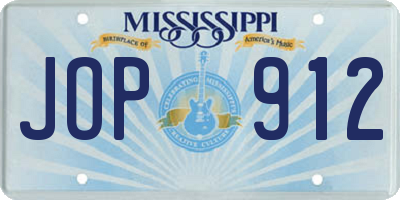 MS license plate JOP912