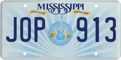 MS license plate JOP913