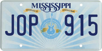MS license plate JOP915
