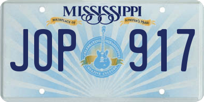 MS license plate JOP917
