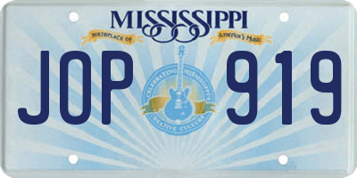 MS license plate JOP919