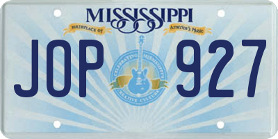 MS license plate JOP927