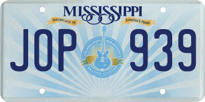 MS license plate JOP939