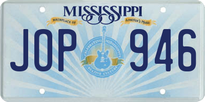 MS license plate JOP946