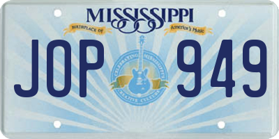 MS license plate JOP949