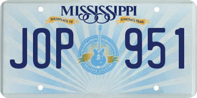 MS license plate JOP951