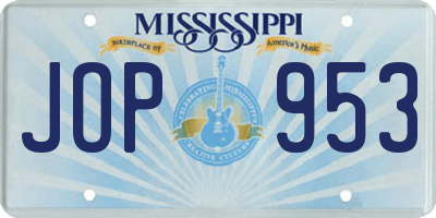MS license plate JOP953