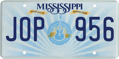 MS license plate JOP956