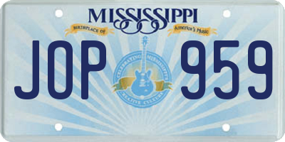 MS license plate JOP959