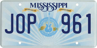 MS license plate JOP961
