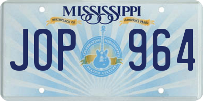 MS license plate JOP964