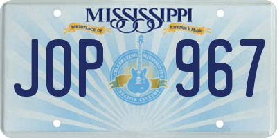 MS license plate JOP967