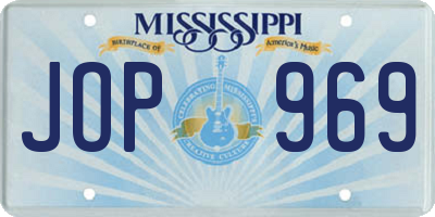 MS license plate JOP969