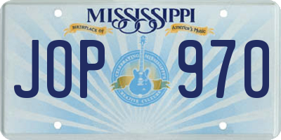 MS license plate JOP970