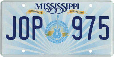 MS license plate JOP975