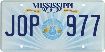 MS license plate JOP977