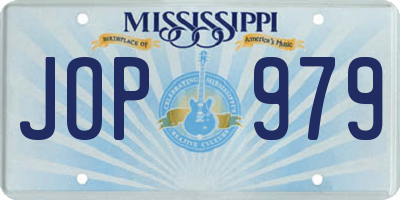 MS license plate JOP979
