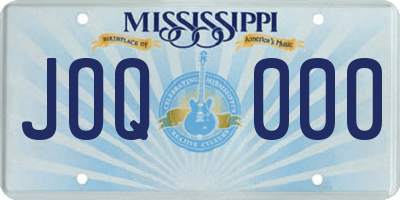 MS license plate JOQ000