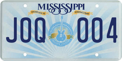 MS license plate JOQ004