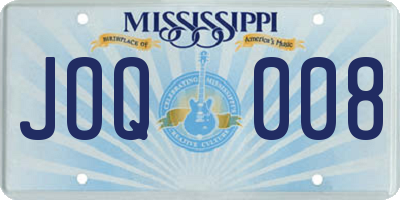 MS license plate JOQ008