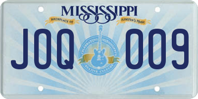 MS license plate JOQ009