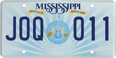 MS license plate JOQ011