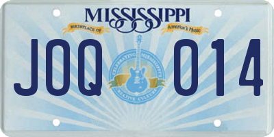 MS license plate JOQ014