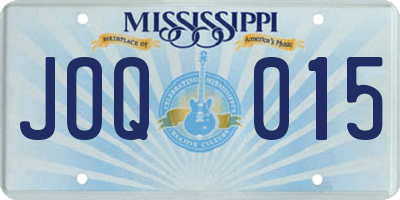 MS license plate JOQ015