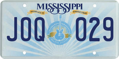 MS license plate JOQ029
