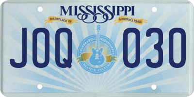 MS license plate JOQ030