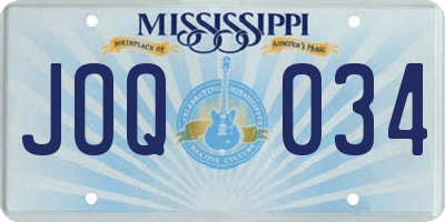 MS license plate JOQ034