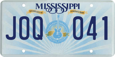 MS license plate JOQ041