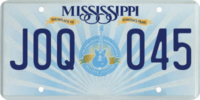 MS license plate JOQ045