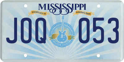 MS license plate JOQ053