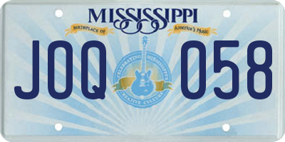 MS license plate JOQ058