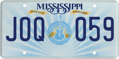 MS license plate JOQ059