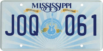 MS license plate JOQ061