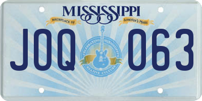 MS license plate JOQ063