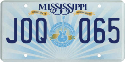 MS license plate JOQ065