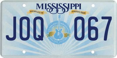MS license plate JOQ067