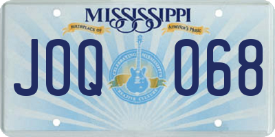 MS license plate JOQ068