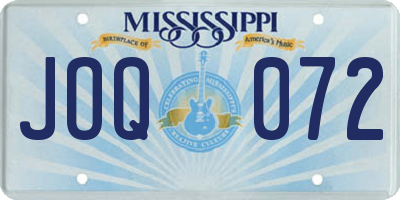 MS license plate JOQ072