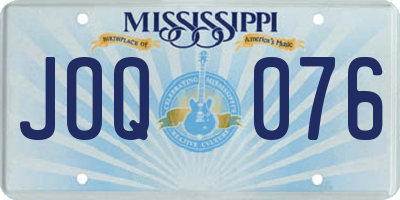 MS license plate JOQ076