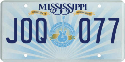 MS license plate JOQ077