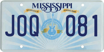 MS license plate JOQ081