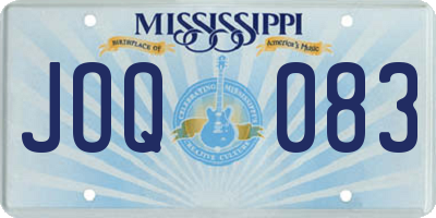 MS license plate JOQ083