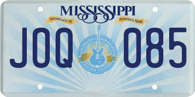 MS license plate JOQ085