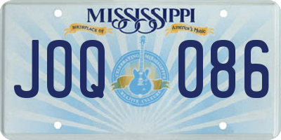 MS license plate JOQ086