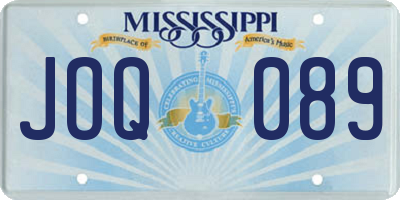 MS license plate JOQ089
