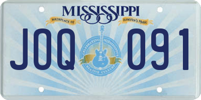 MS license plate JOQ091